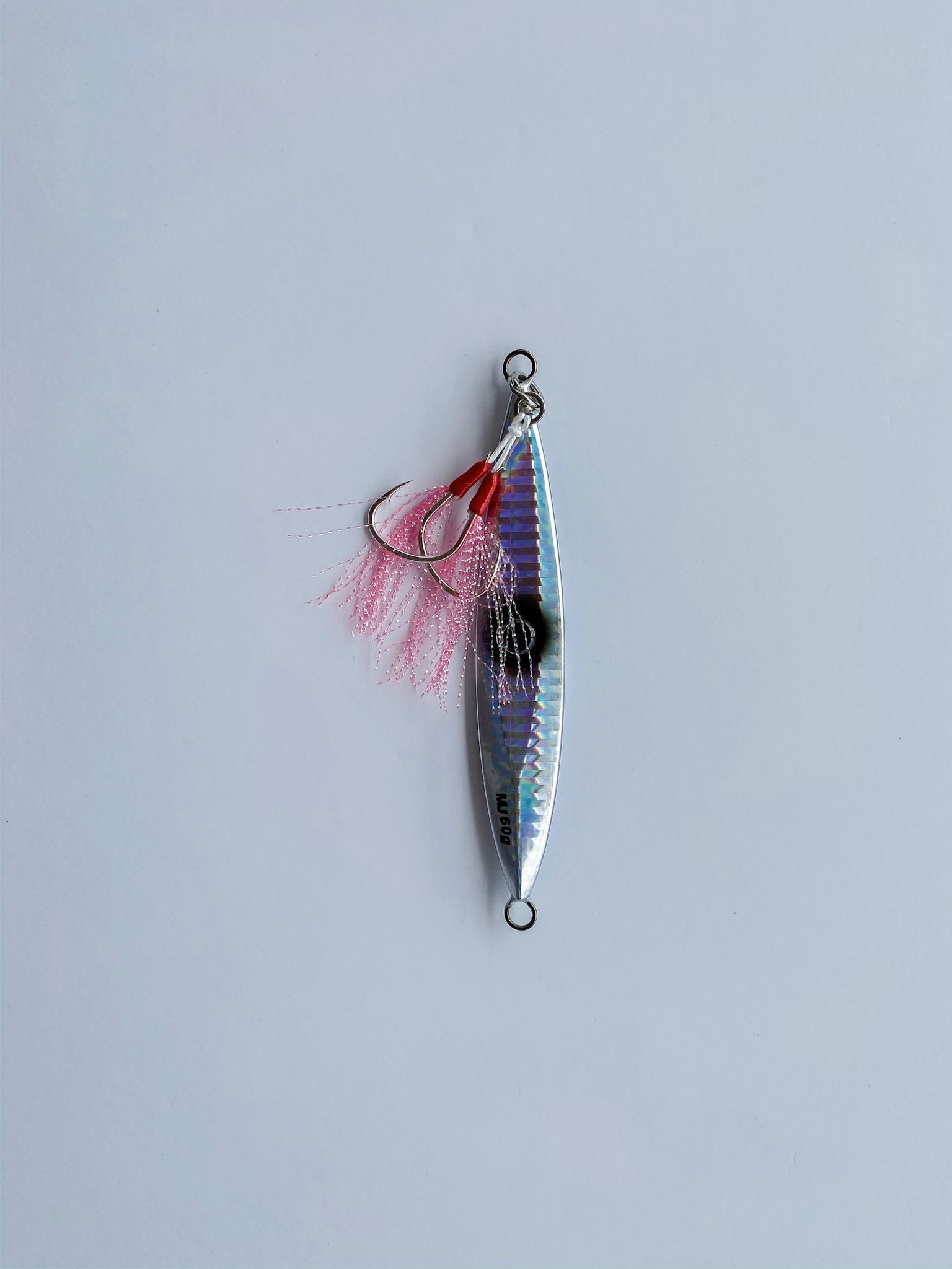 SILVER Set of 7 x 2 oz Lil Nib Slack tide reef lures. lead fishing jigs.  Salmon